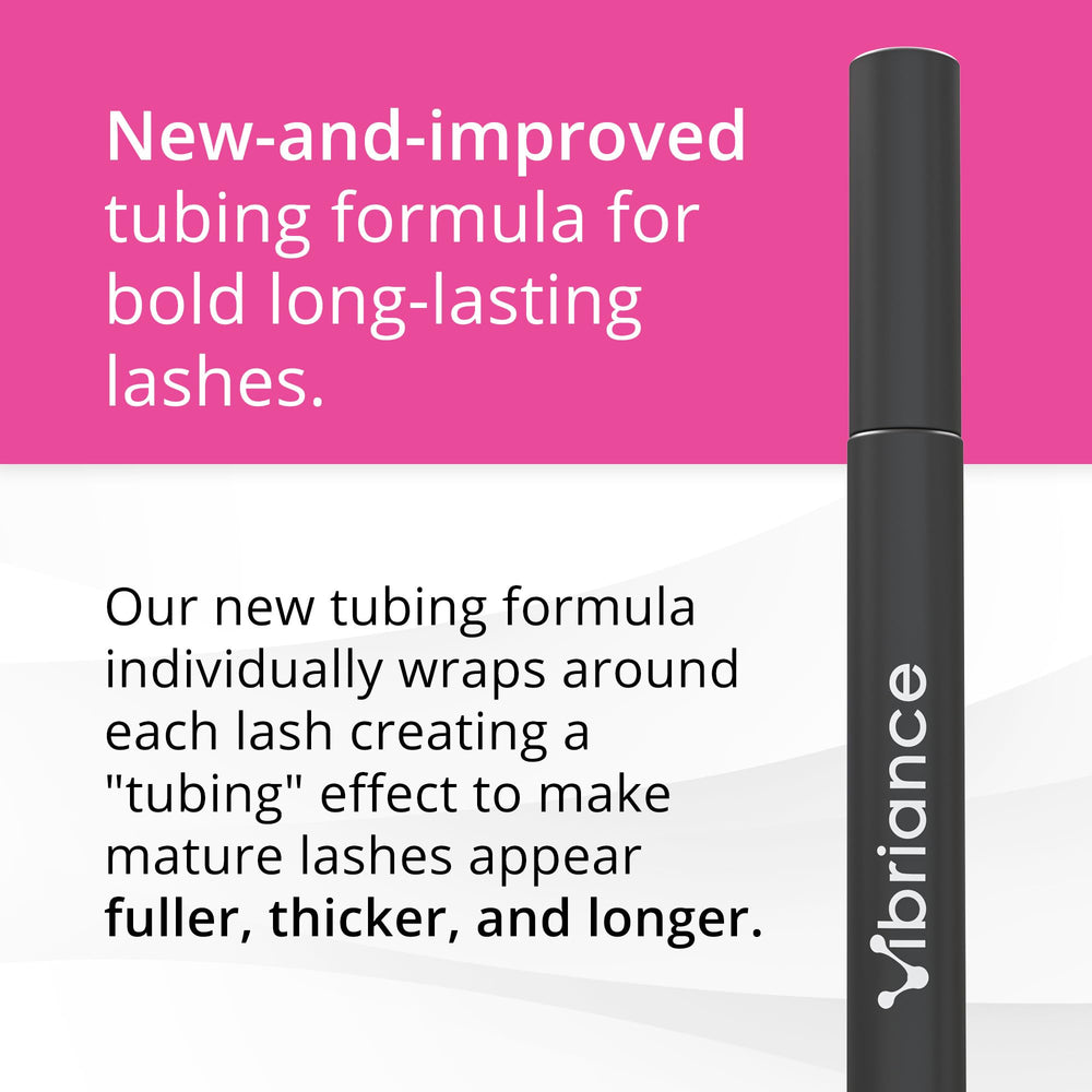 Vibriance Volumizing Tubing Mascara soft black swatch reveals natural color and glow