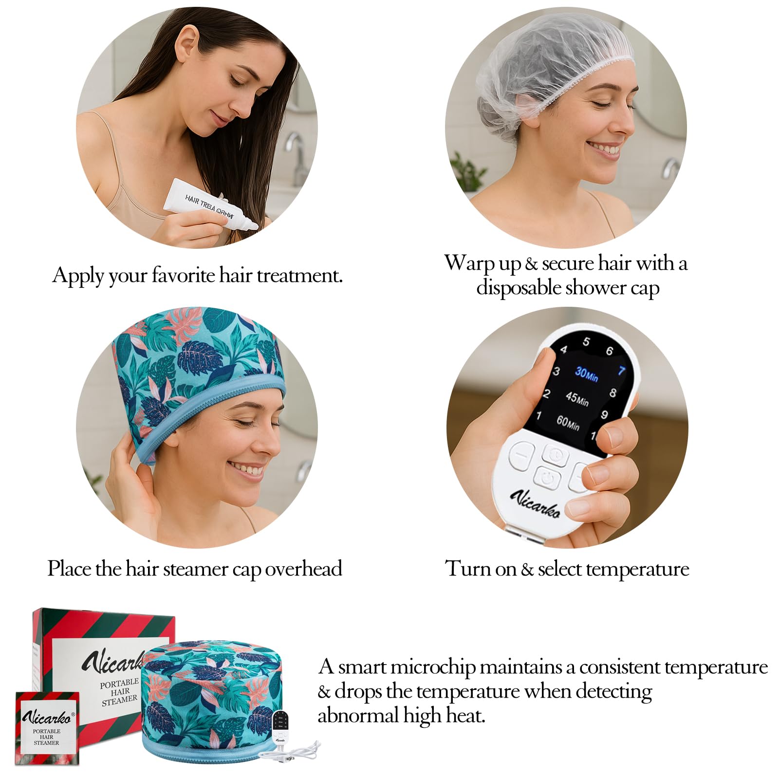 VICARKO hair steamer extended cord enables comfortable movement
