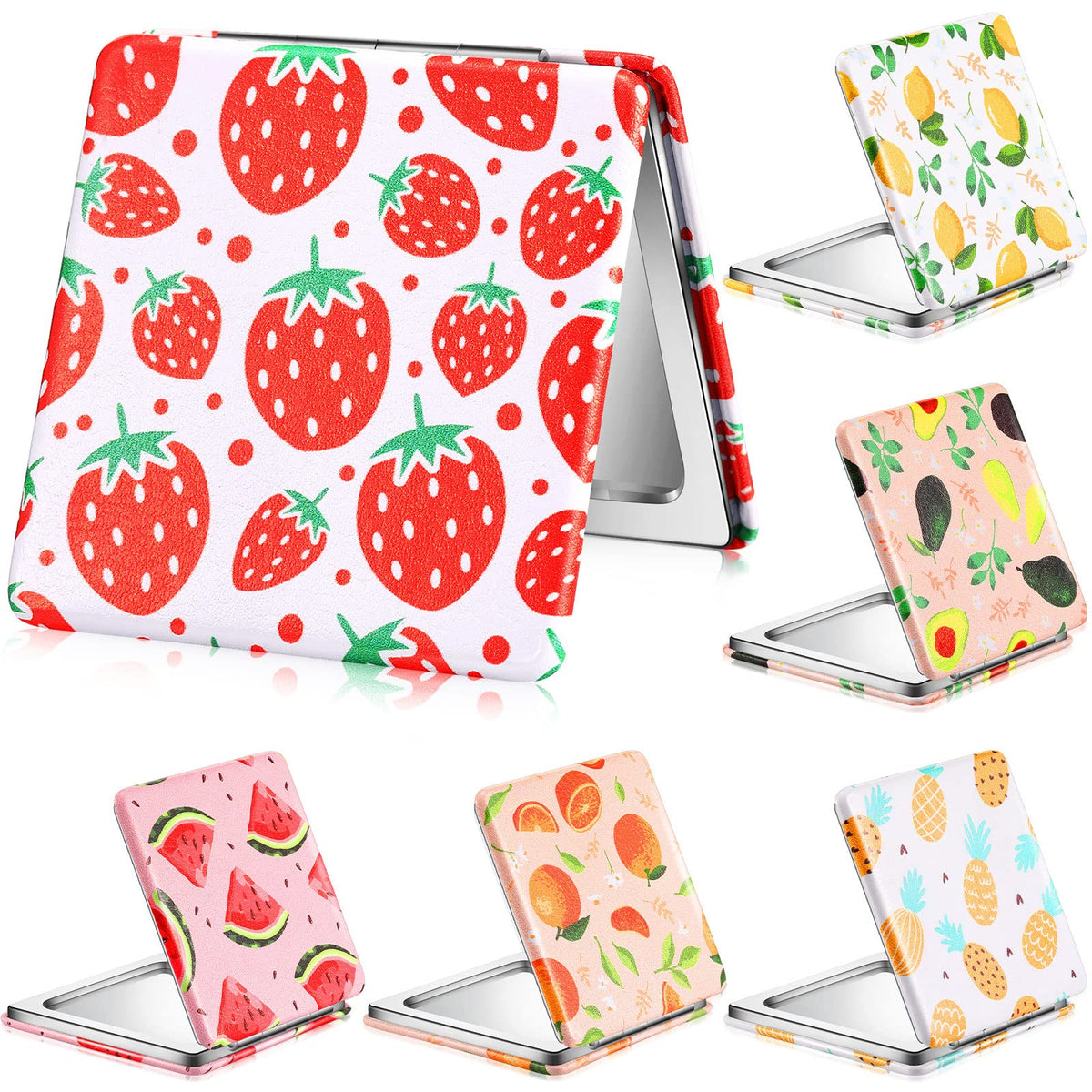 Vicenpal fruit-pattern compact mirror for on-the-go makeup checks with playful style