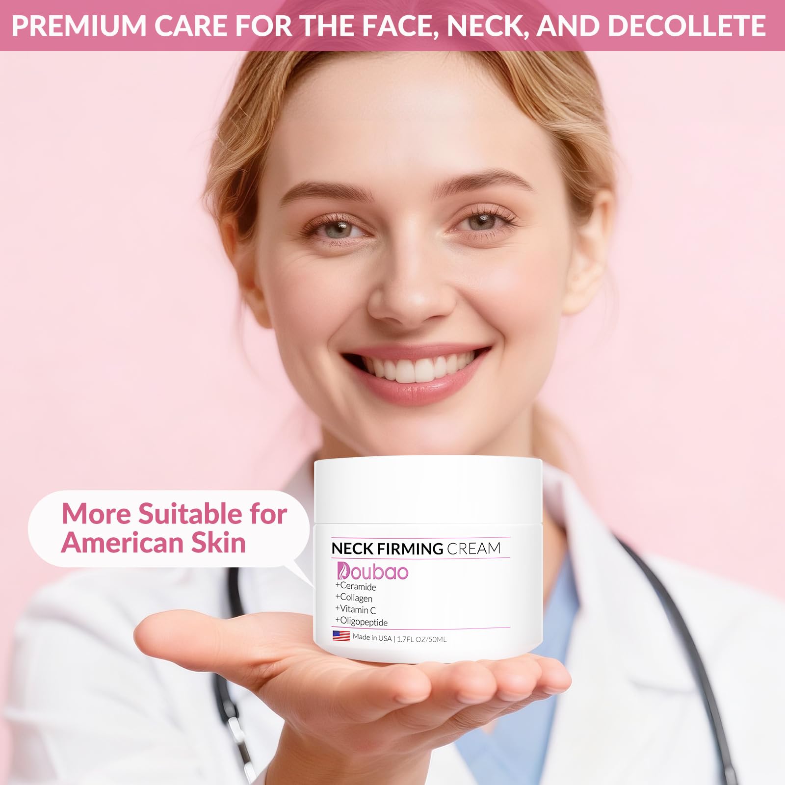 VicGFHS neck-decollete application shot shows targeted care.