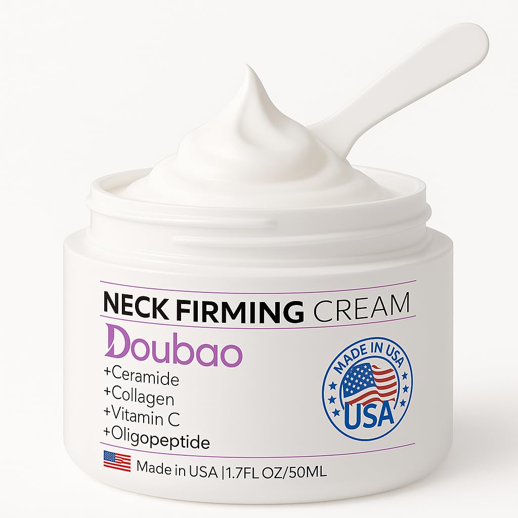 VicGFHS neck firming cream jar closeup for hydration and firming.