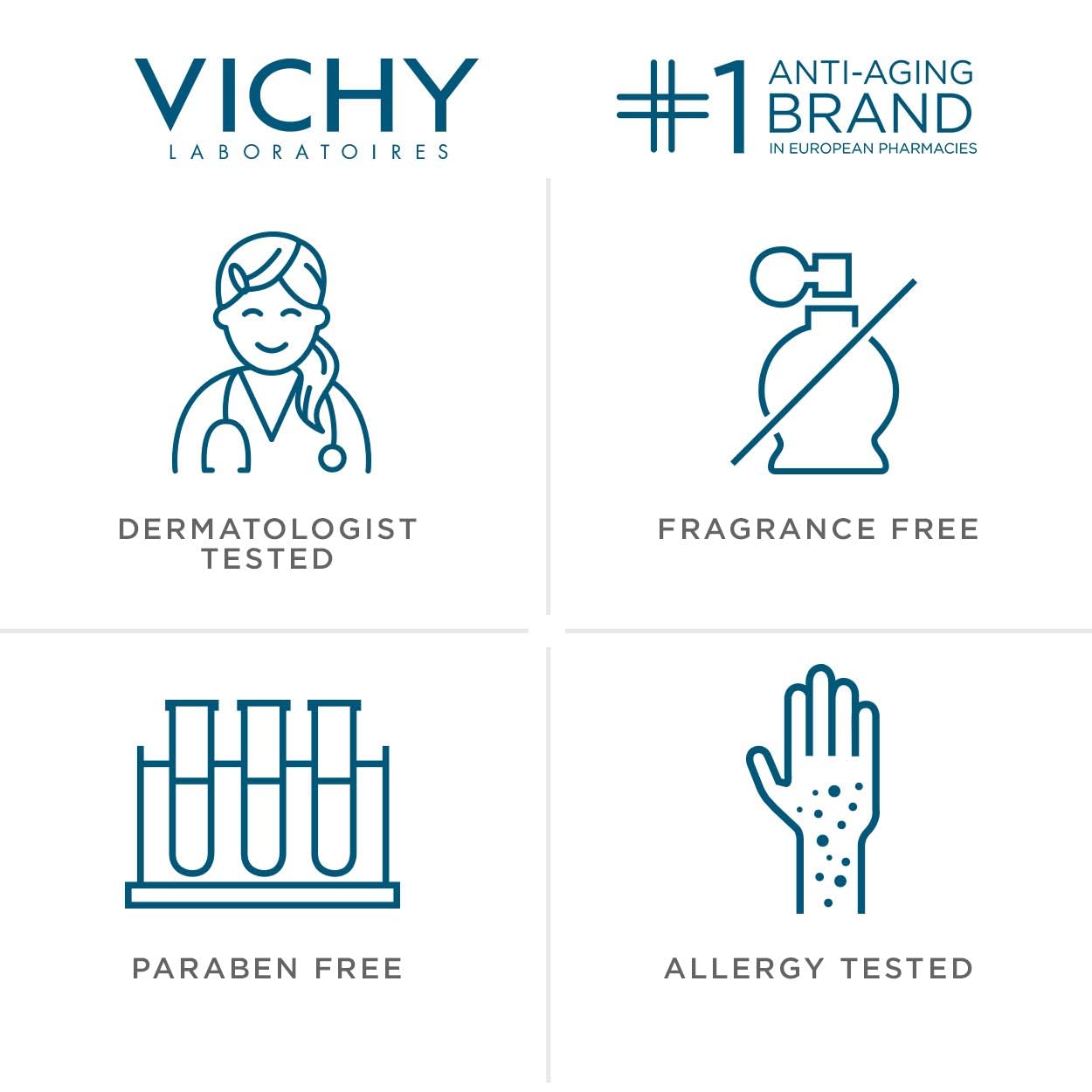 VICHY bottle label detail highlighting mineral-rich formulation and ingredient clarity
