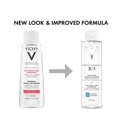 Vichy bottle label detail showing ingredients and gentle formula