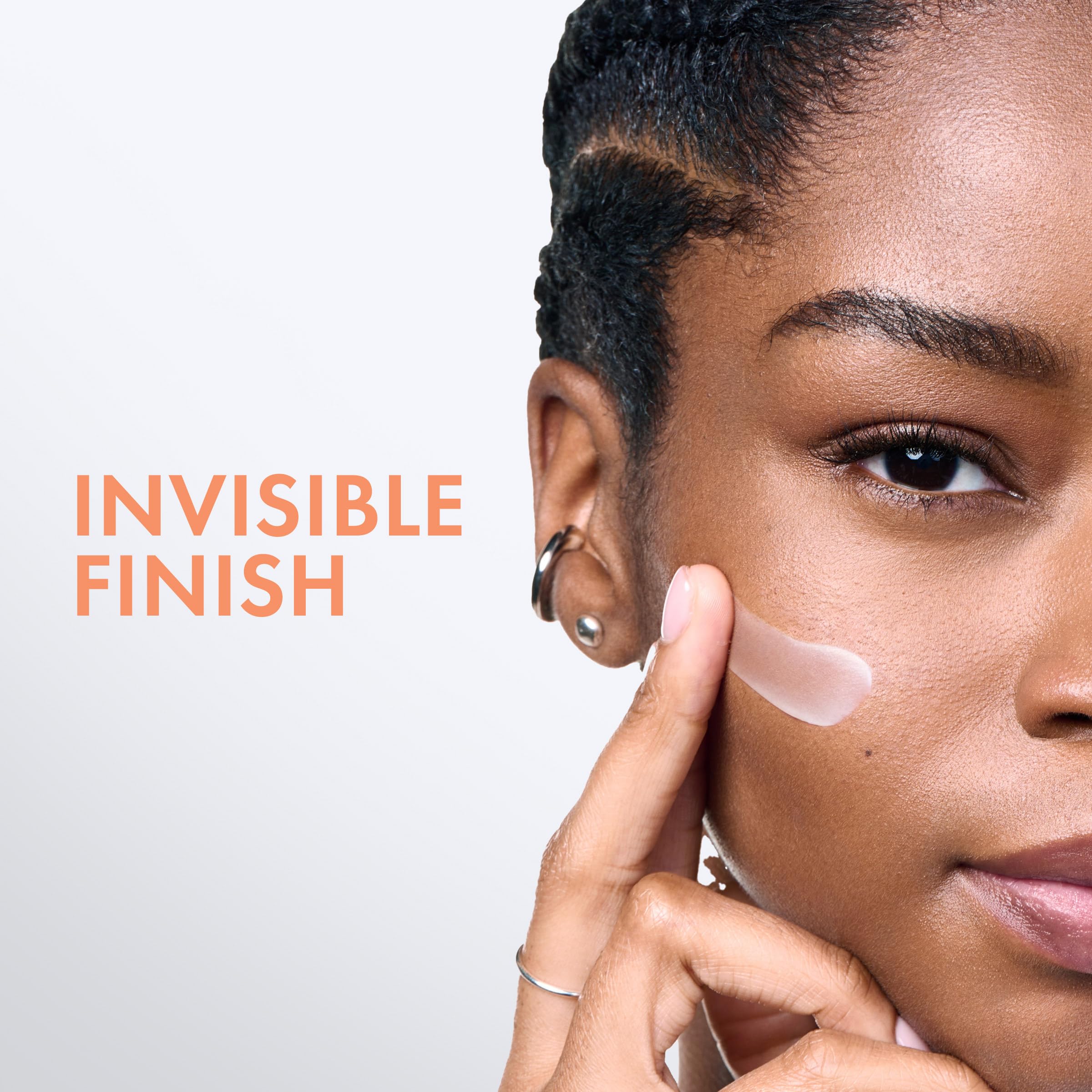 VICHY sunscreen applied on face illustrating invisible, non-greasy protection