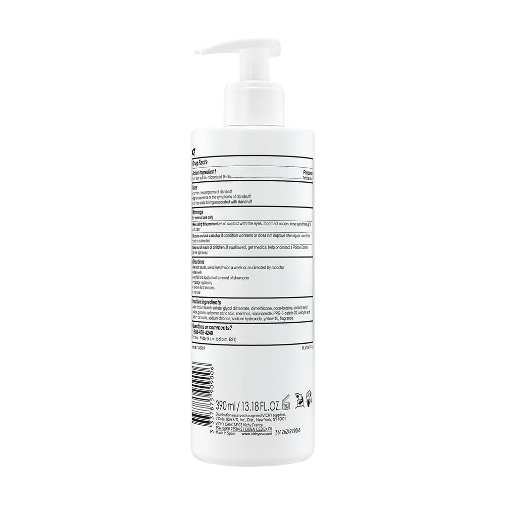 VICHY shampoo applied on wet hair demonstrating targeted scalp treatment benefit