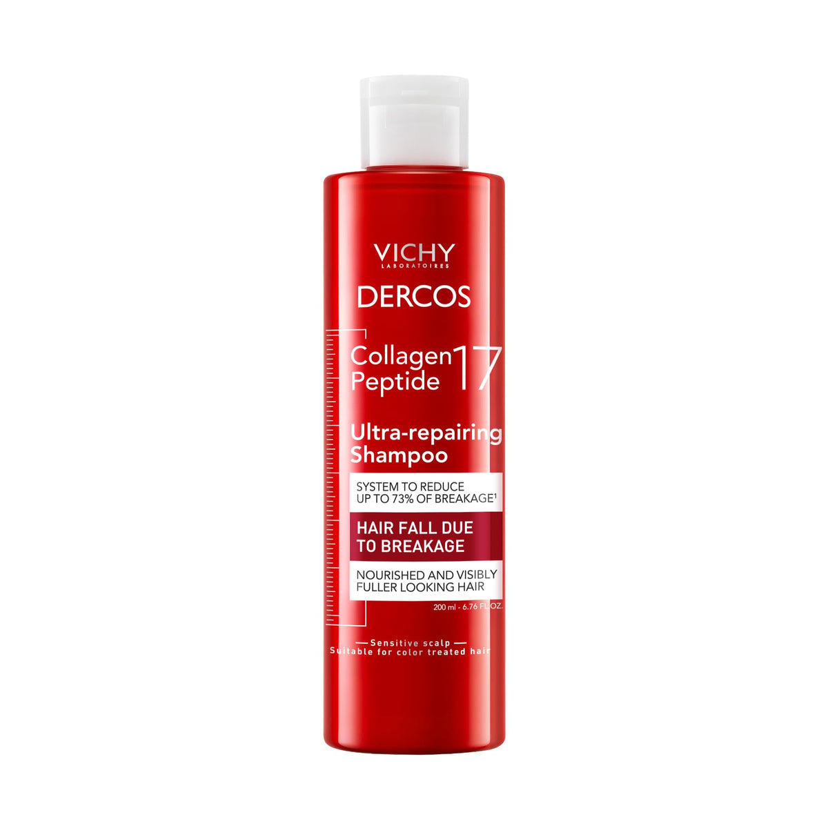 VICHY Dercos front packaging showing the 200ml bottle and benefits