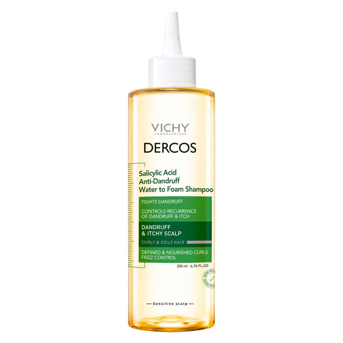 VICHY Dercos front packaging showing product and benefits for dandruff control