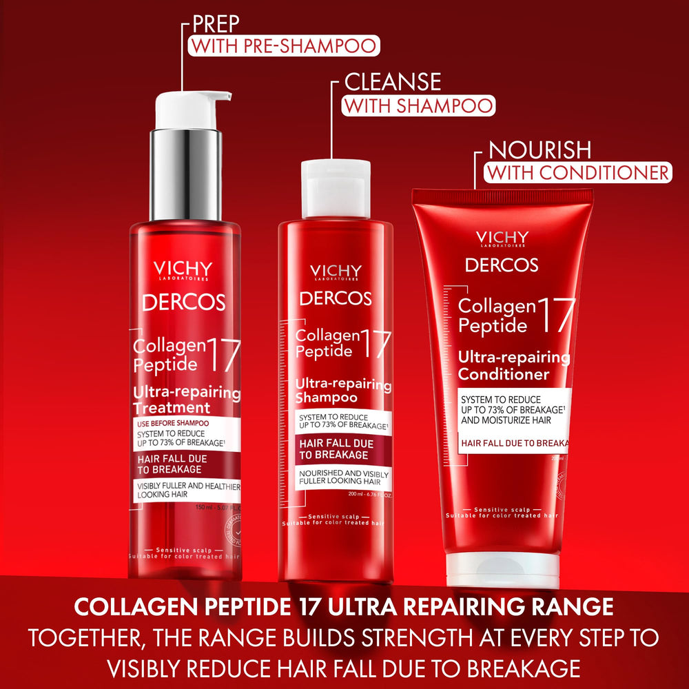 VICHY Dercos 390ml size comparison conveying salon-sized value