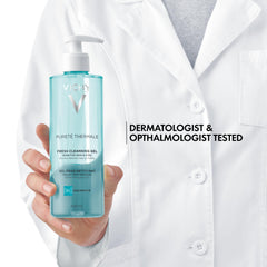 VICHY gel texture close-up displaying smooth consistency for gentle effective cleansing