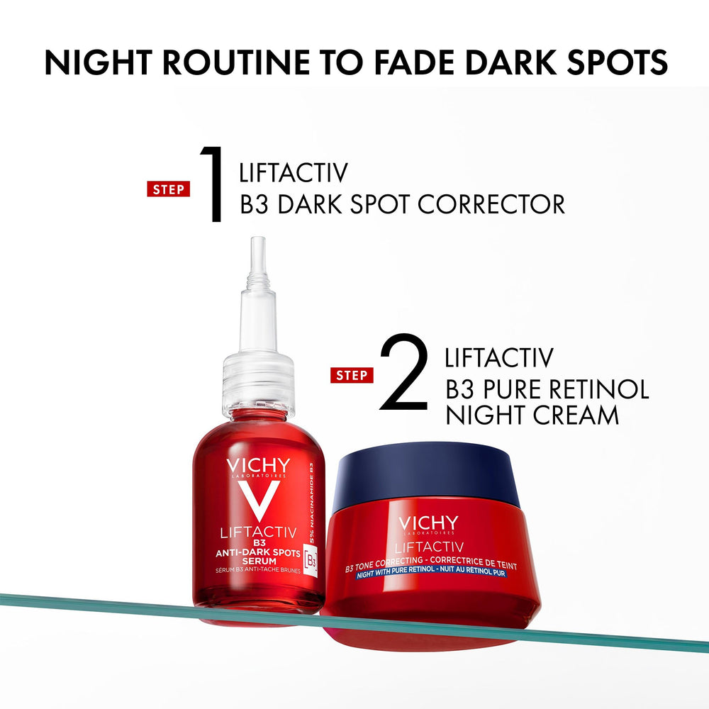 VICHY cream applied in nighttime routine demonstrating easy use