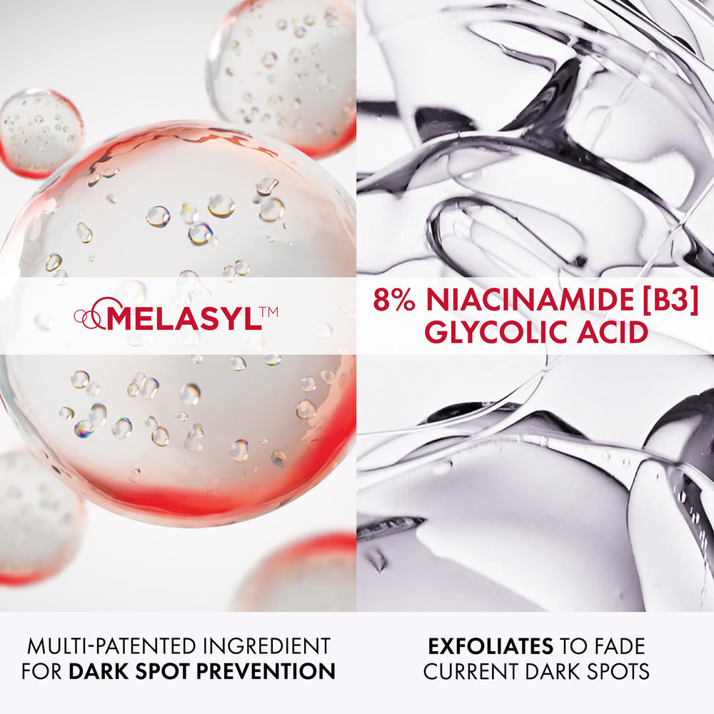 VICHY close-up ingredient label highlighting Melasyl and actives