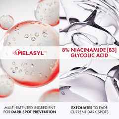 VICHY close-up ingredient label highlighting Melasyl and actives