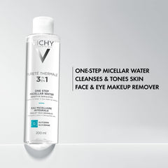 Vichy micellar water texture close-up highlighting gentle hydration