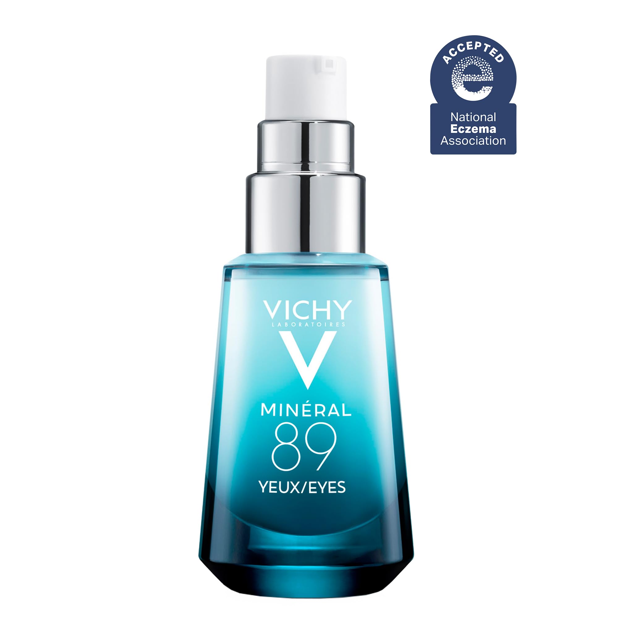 VICHY open cap and label visible emphasizing ophthalmologist-tested formulation