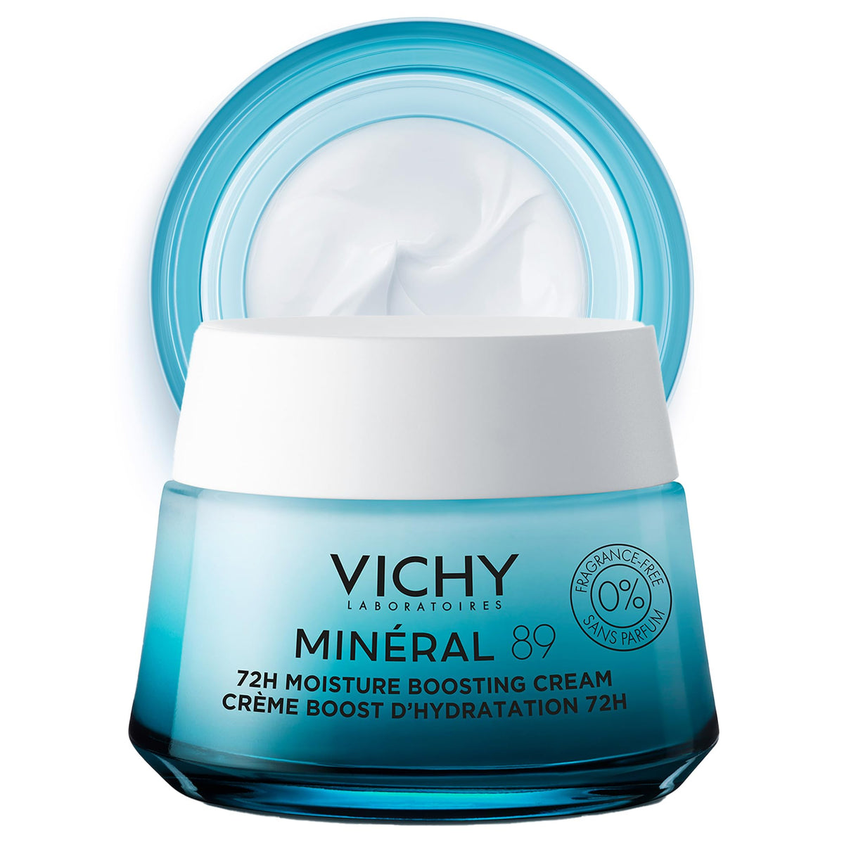VICHY front jar of Mineral 89 cream showing packaging and daily hydration benefit