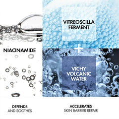 VICHY Minéral 89 ingredients close-up highlighting niacinamide and mineral-rich water benefits