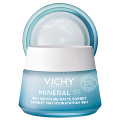 VICHY front packaging showing product and clean clinical design benefit matte hydration