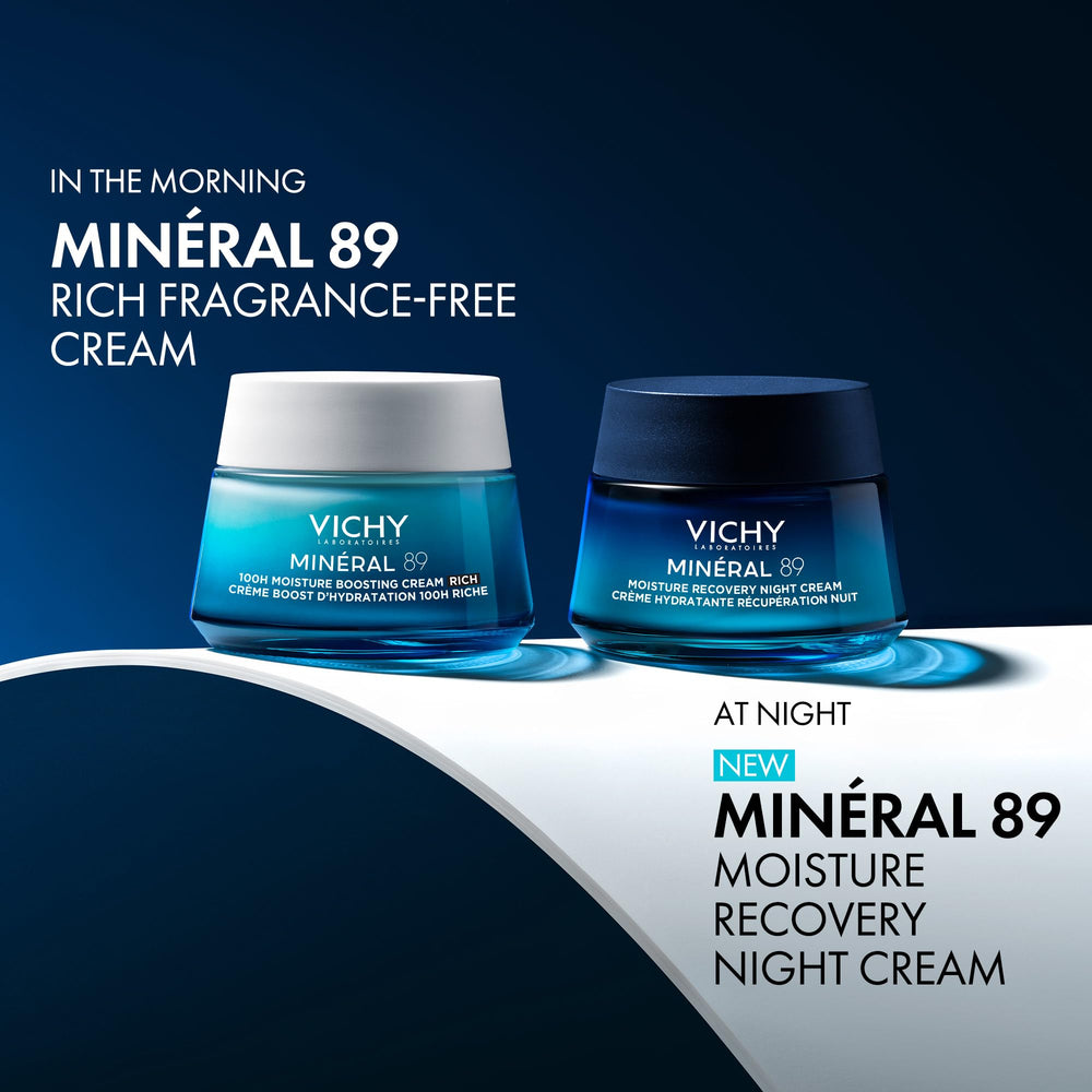 VICHY 50ml jar next to coin showing compact travel-friendly size benefit