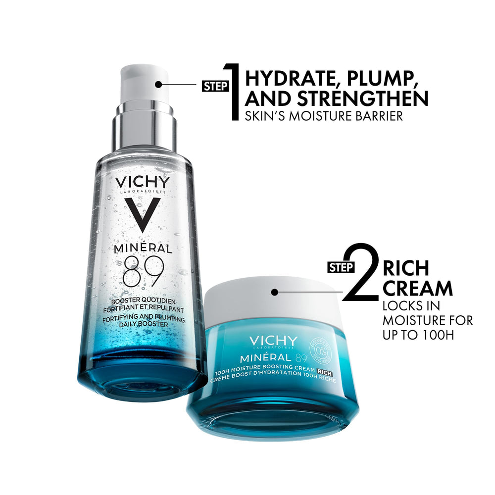 VICHY comparison of skin texture before and after hydration benefit