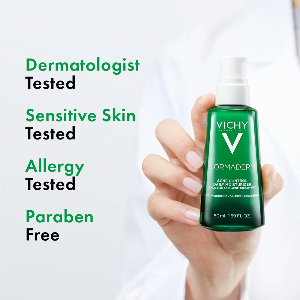 VICHY bottle with volcanic water visual emphasizing mineral soothing