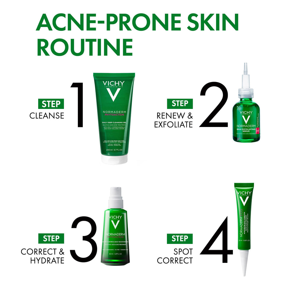 Vichy applied in morning routine near sunscreen, daytime layering benefit
