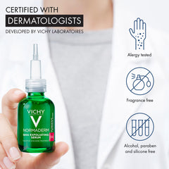 Vichy dispensing 3 to 4 drops into palm, precise application benefit