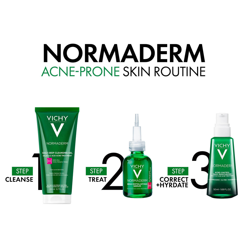 VICHY moisturizer next to common item illustrating compact size