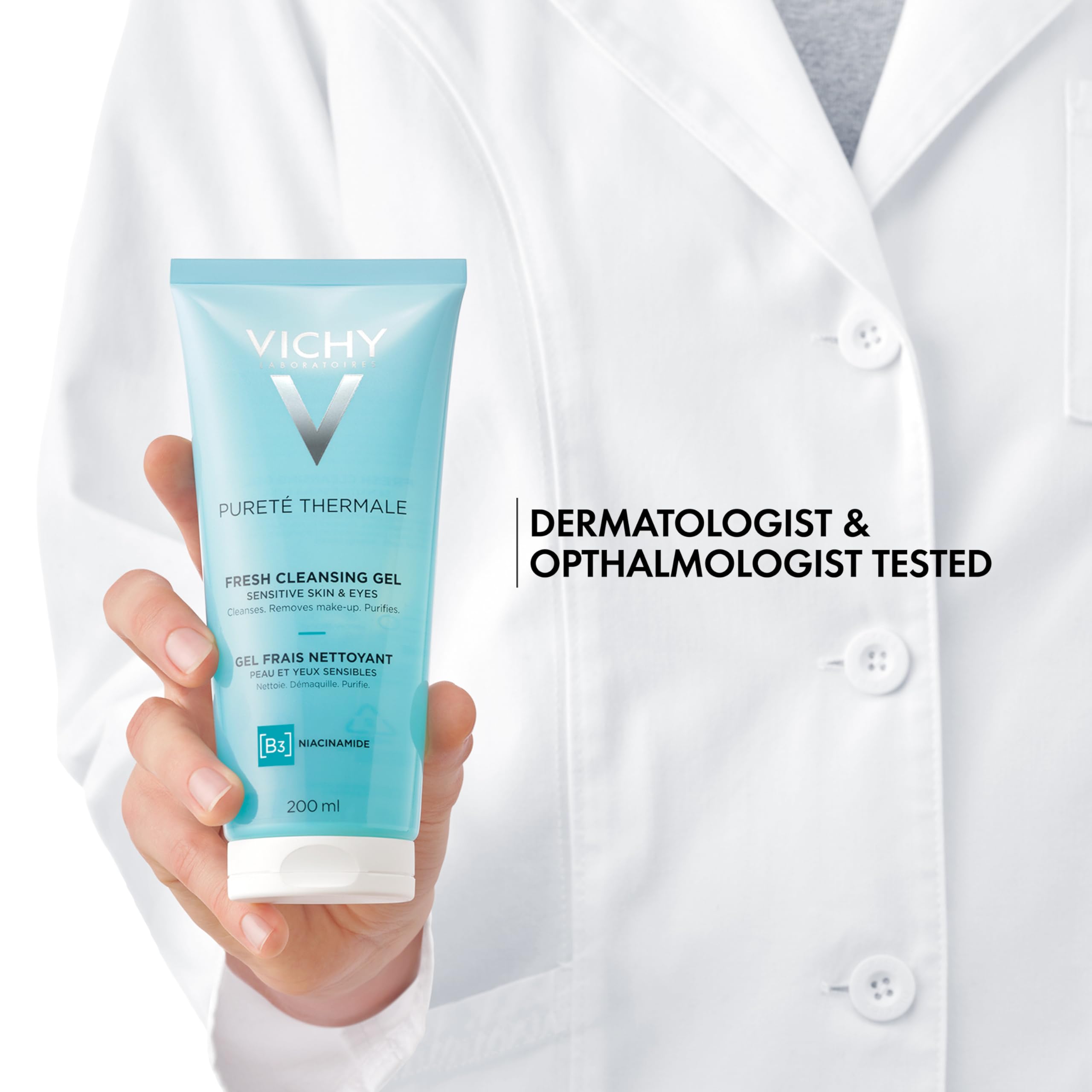 VICHY in bathroom setting demonstrating daily use