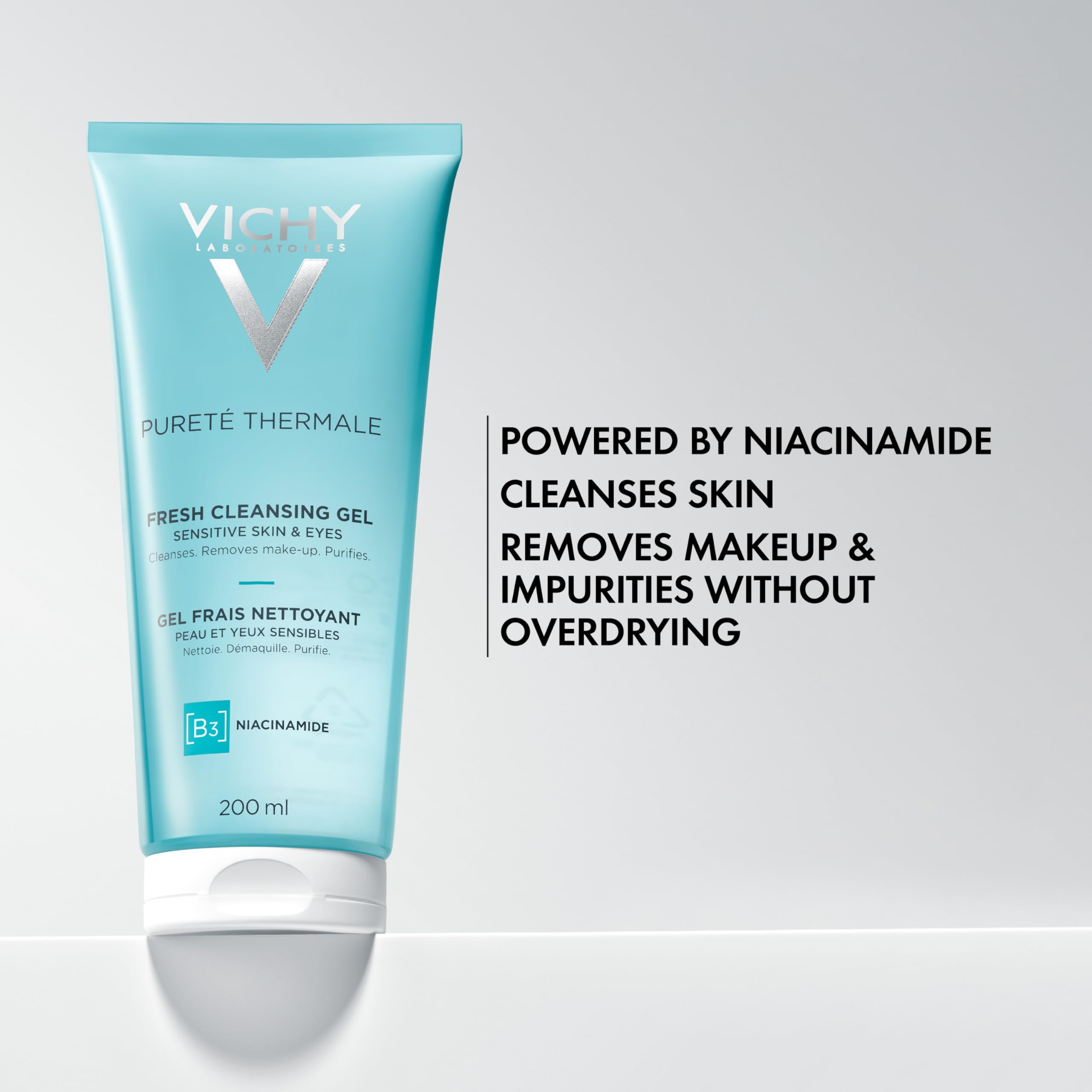 VICHY gel texture close-up highlighting gentle consistency