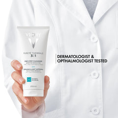 VICHY product being massaged into skin showing gentle application method
