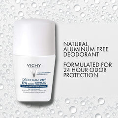 Vichy close-up of roll-on texture highlighting clear dry-touch finish