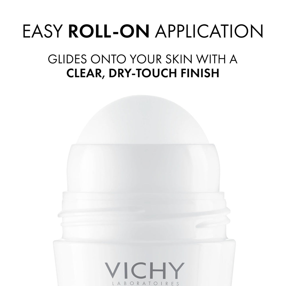 Vichy product next to hand showing compact size and travel convenience