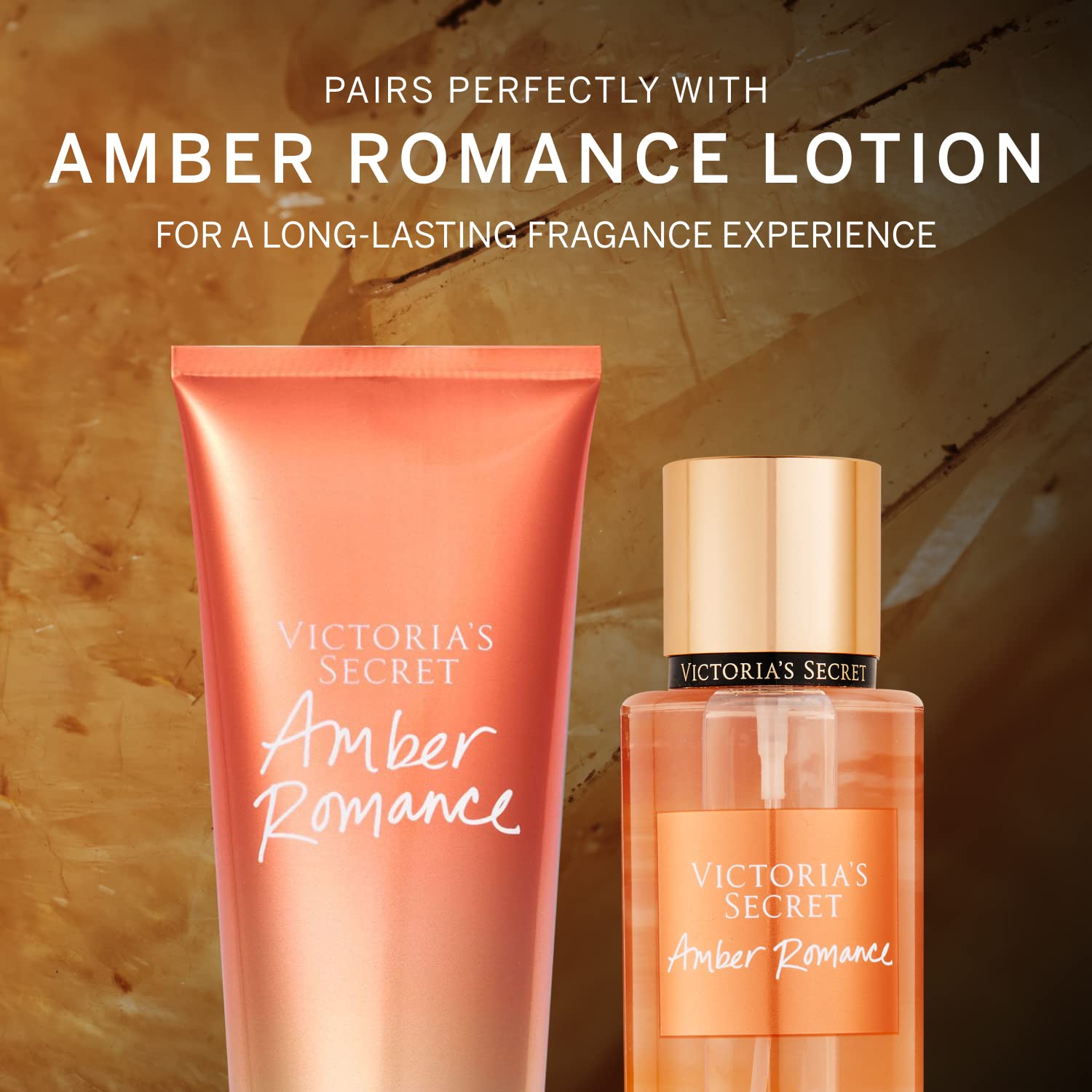 Victoria's Secret Amber Romance Mist spray nozzle close-up for a quick refresh.