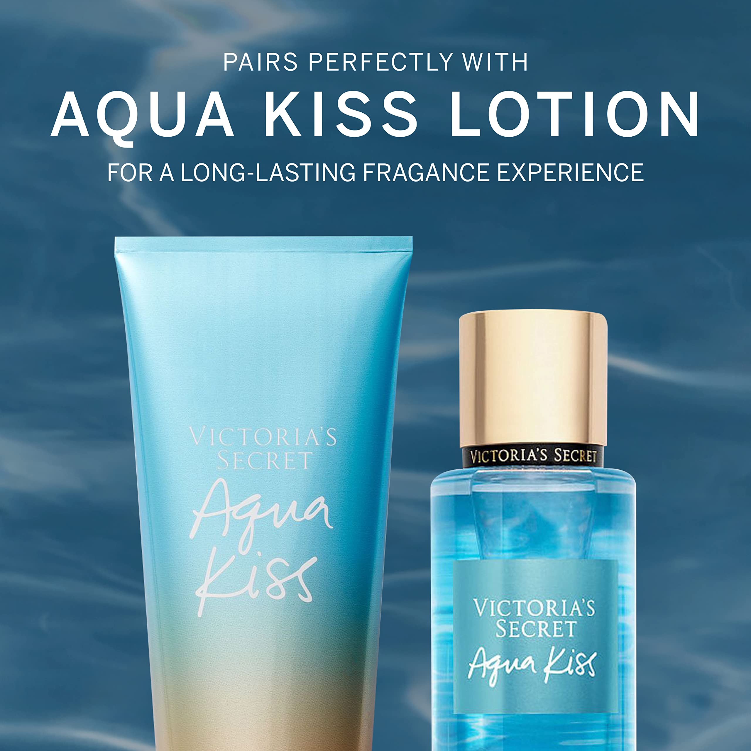 Victoria's Secret Aqua Kiss summer breeze scene evokes an airy, wearable fragrance.