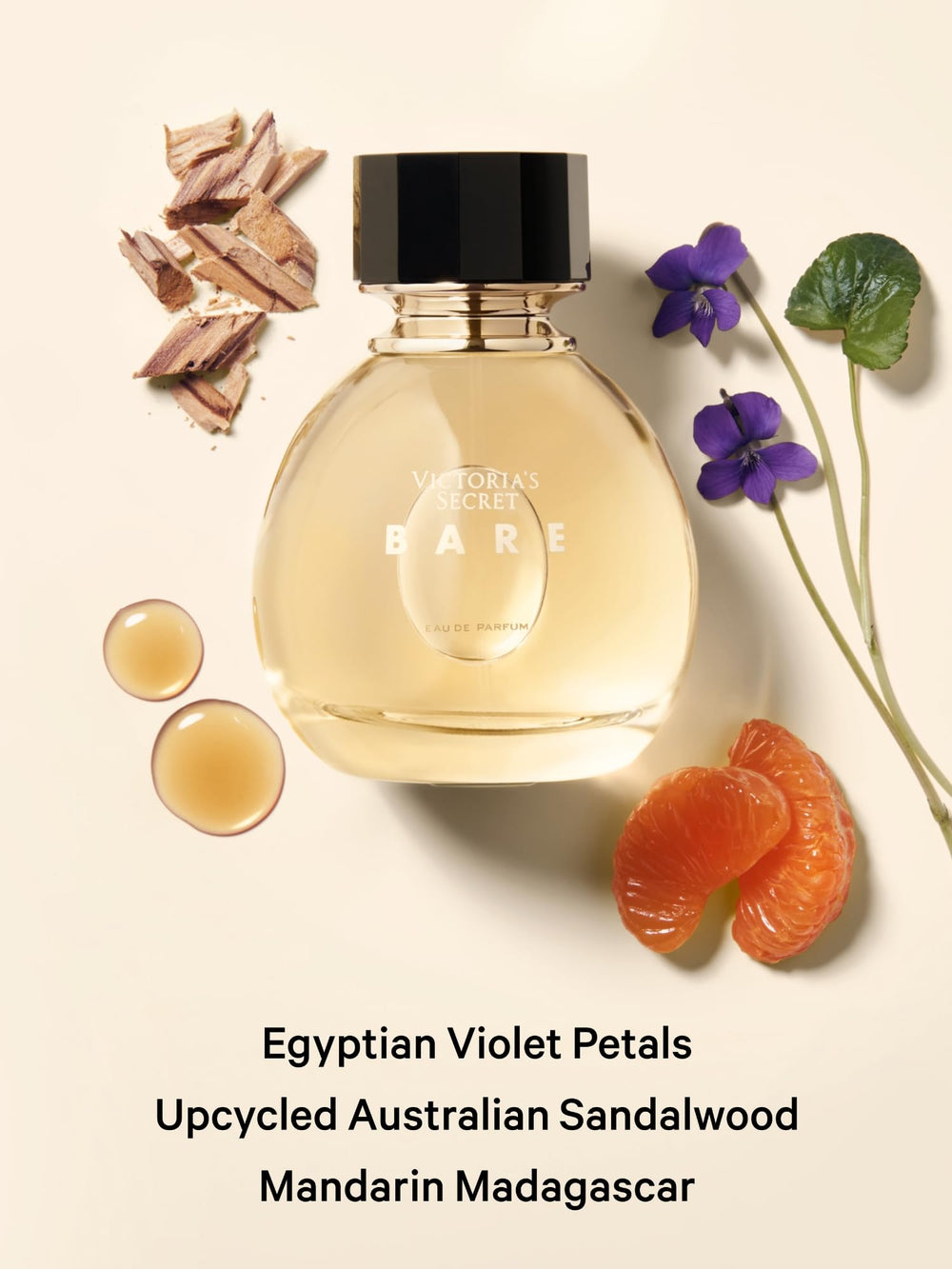 Victoria's Secret Bare woody floral essence captures warm, lasting notes for versatile day-to-night wear.