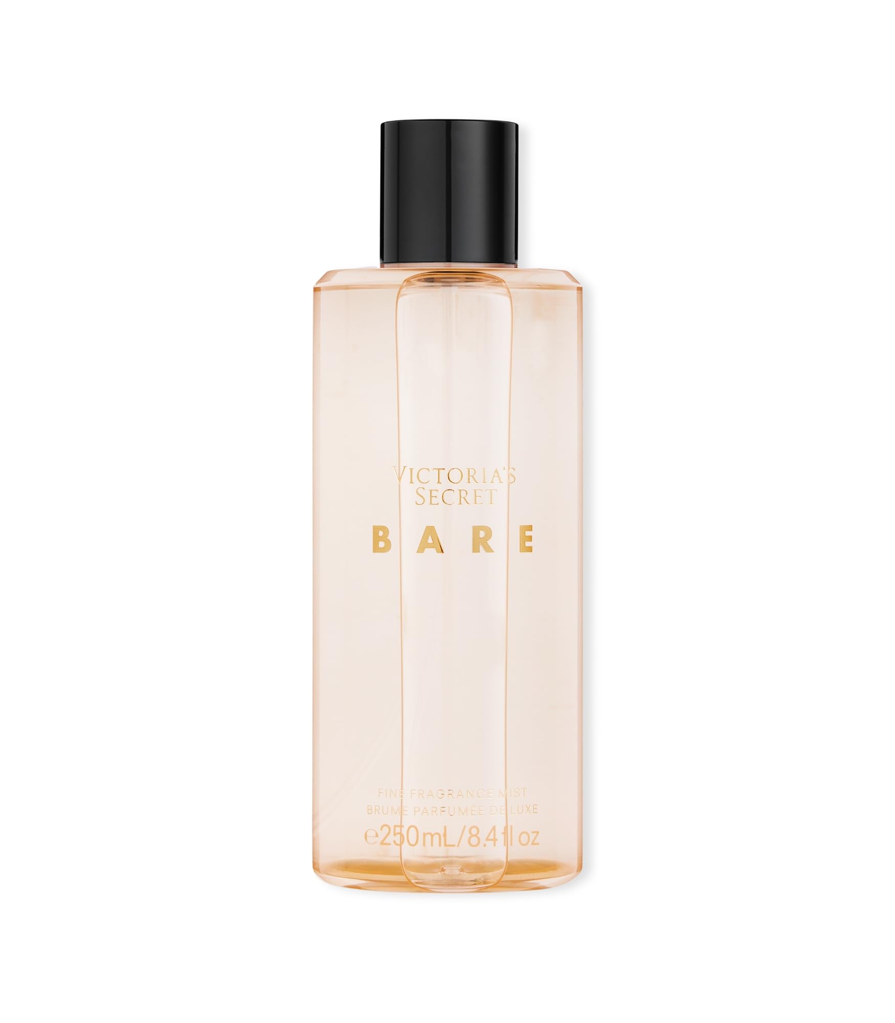 Victoria's Secret Bare Fragrance Mist bottle closeup showcasing woody floral scent notes