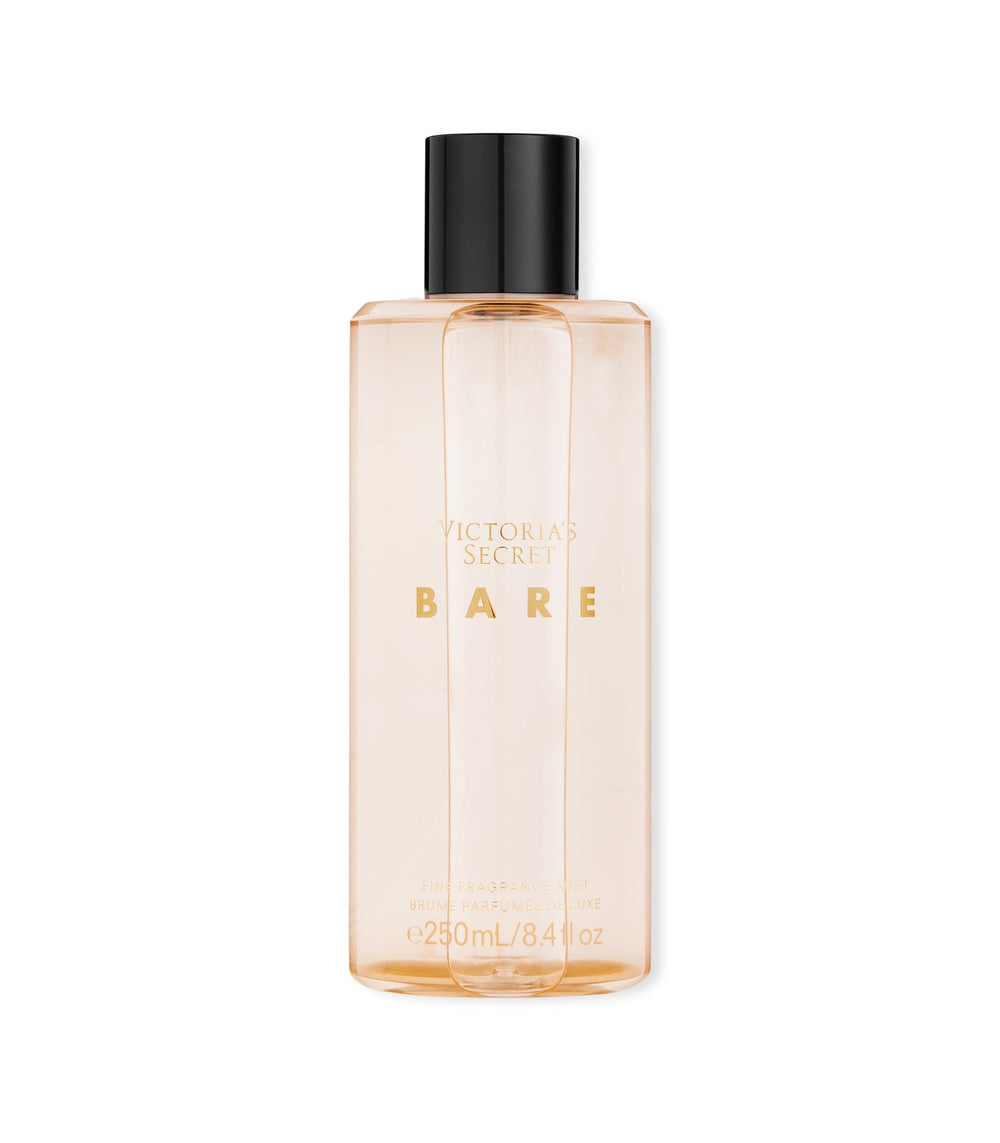 Victoria's Secret Bare Fragrance Mist bottle closeup showcasing woody floral scent notes