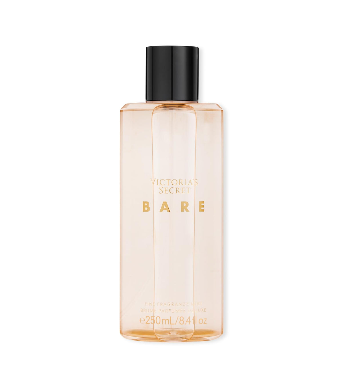 Victoria's Secret Bare Fragrance Mist bottle closeup showcasing woody floral scent notes