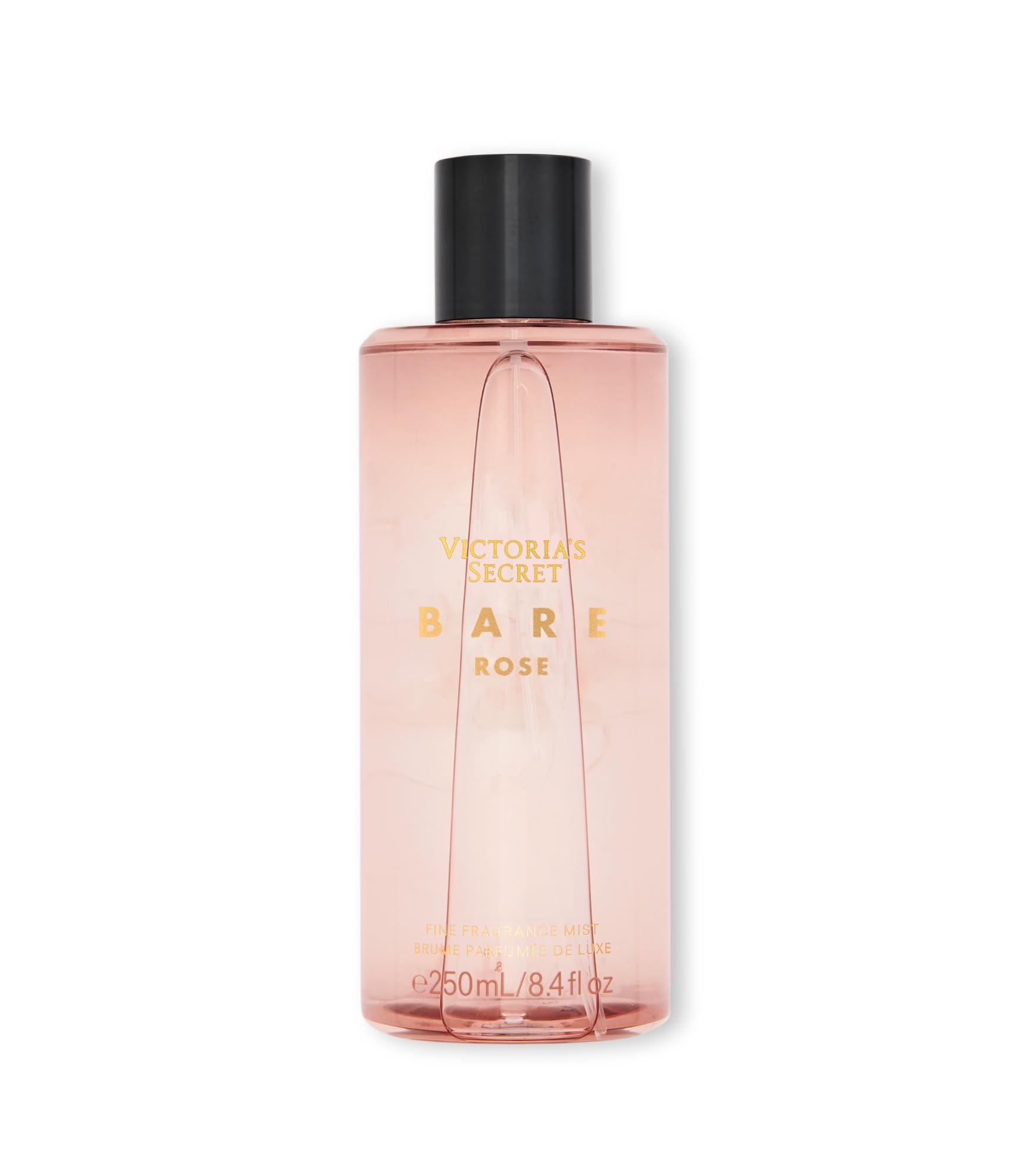 Victoria's Secret Bare Rose fragrance mist bottle front offers daily floral warmth for daily use.