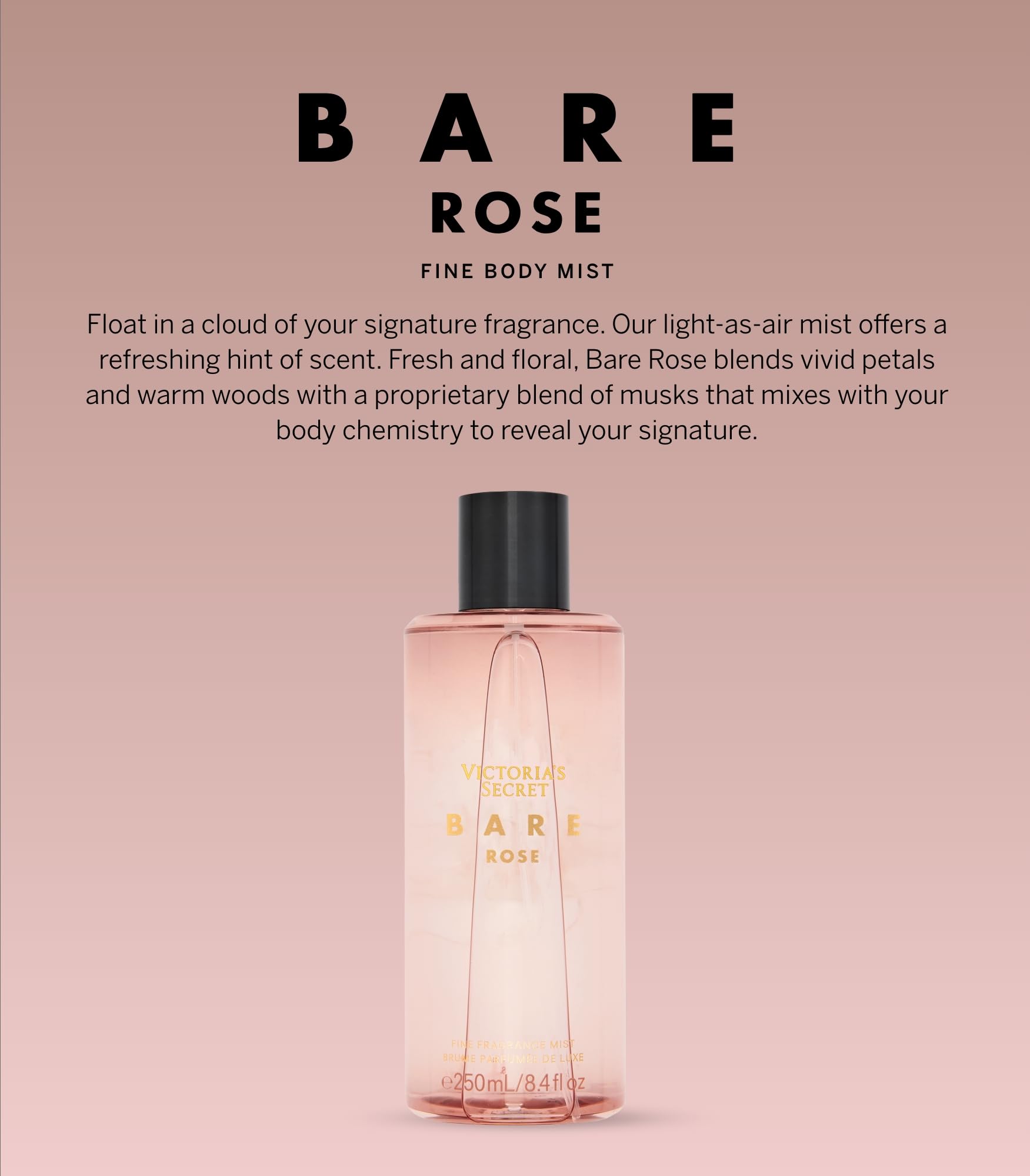 Victoria's Secret Bare Rose cap closeup highlights easy, quick refresh.