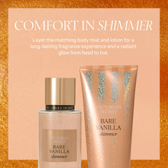 Victoria's Secret Bare Vanilla Shimmer Mist spray-action demonstrates easy, even application
