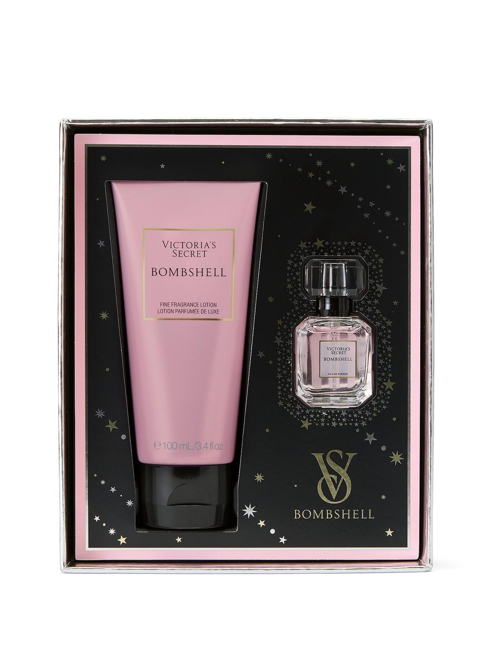 Victoria's Secret Bombshell mini fragrance duo packaging variation visible.