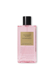 Victoria's Secret Bombshell Mist label-closeup with iconic packaging