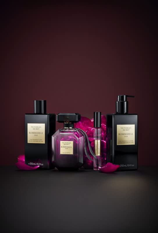 Victoria's Secret Bombshell Oud lifestyle image suggests chic, confident wear for occasions.