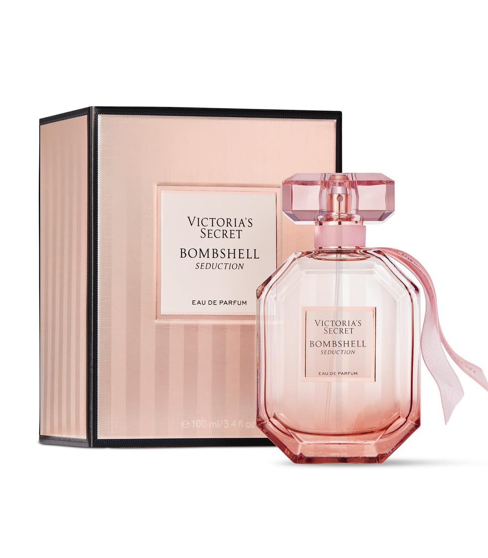 Victoria's Secret Bombshell Seduction bottle with sleek glass silhouette for everyday floral allure.