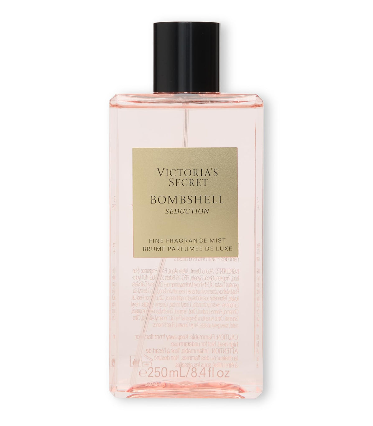 Victoria's Secret Bombshell Seduction Mist bottle front showing light floral warmth.