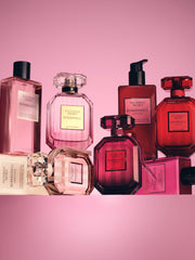 Bombshell Seduction Mist lifestyle shot with travel-friendly packaging.