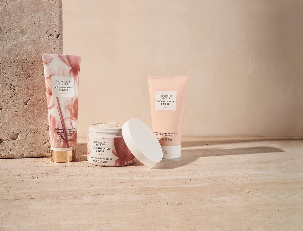 Victoria's Secret Coconut Milk and Rose lotion cream in hand shows smooth skin after application.