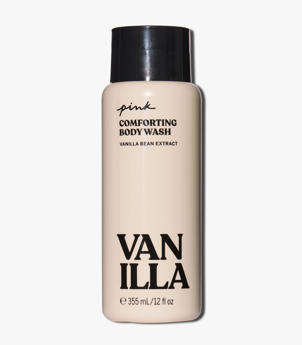 Victoria's Secret Comforting Vanilla Body Wash lather closeup showing rich foam and vanilla scent.