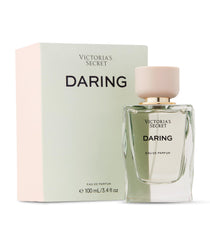 Victoria's Secret Daring bottle front shows a sleek silhouette for confident evenings.